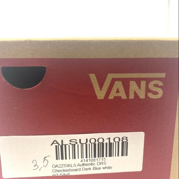 VANS Original Authentic DRS Checkerboard Dark Blue White Kids Sneakers OA2Z5IKLS - Picture 6 of 7